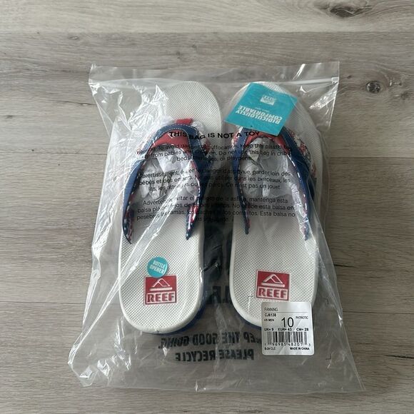 Reef Men's Fanning - Patriotic Red/White/Blue 10 NWT IN PACKAGE - Picture 6 of 10